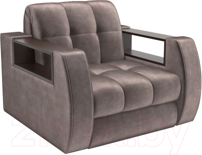 Кресло-кровать Mebel-Ars Барон №3 (бархат серо-шоколадный Star Velvet 60 Cofee) - фото