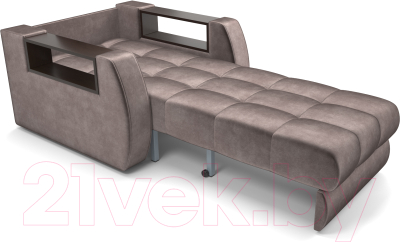 Кресло-кровать Mebel-Ars Барон №3 (бархат серо-шоколадный Star Velvet 60 Cofee)