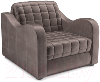 Кресло-кровать Mebel-Ars Барон №4 (бархат серо-шоколадный Star Velvet 60 Coffee) - фото