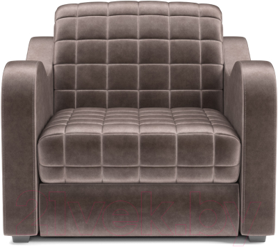 Кресло-кровать Mebel-Ars Барон №4 (бархат серо-шоколадный Star Velvet 60 Coffee)