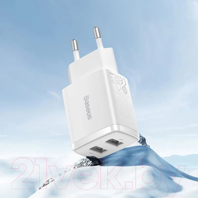 Адаптер питания сетевой Baseus Compact Charger 2U 10.5W EU / CCXJ010202