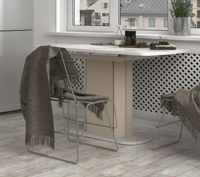 Обеденный стол Eligard Leman (ледяное дерево/персидский жемчуг)