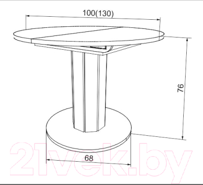 Обеденный стол Eligard Ontario (ледяное дерево/персидский жемчуг)