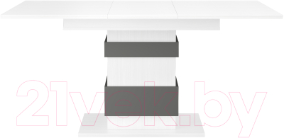Обеденный стол Eligard Yukon (белый структурный/дымчатый алмаз)