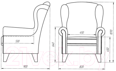 Кресло мягкое Lama мебель Орлеан (Ultra Midnight)