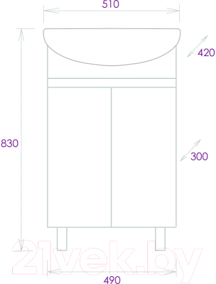 Тумба под умывальник Onika Милтон 50 (105037)