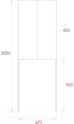 Шкаф для ванной Onika Милтон 67 (306702)