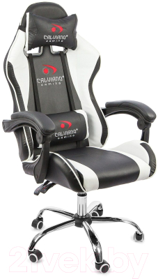 Кресло геймерское Calviano Asti Ultimato (черный/белый/черный) - фото
