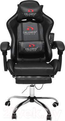 Кресло геймерское Calviano Avanti Ultimato с подножкой (черный)