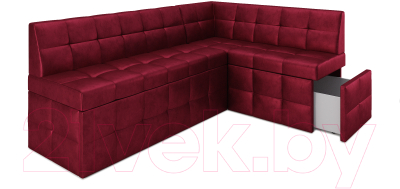 Уголок кухонный мягкий Mebel-Ars Атлантис правый 212x84x135 (бархат красный Star Velvet 3 Dark Red)