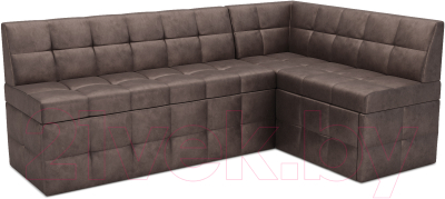 Уголок кухонный мягкий Mebel-Ars Атлантис правый 212x84x135 (серо-шоколадный Star Velvet 60 Cofee) - фото