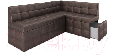 Уголок кухонный мягкий Mebel-Ars Атлантис правый 212x84x135 (серо-шоколадный Star Velvet 60 Cofee)