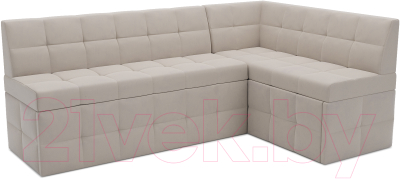 Уголок кухонный мягкий Mebel-Ars Атлантис правый 212x84x135 (бежевый Star Velvet 6 Light Beige) - фото