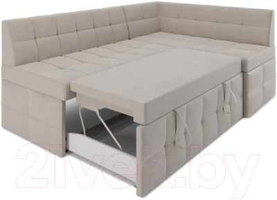 Уголок кухонный мягкий Mebel-Ars Атлантис правый 212x84x135 (бежевый Star Velvet 6 Light Beige)