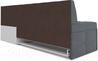 Уголок кухонный мягкий Mebel-Ars Атлантис правый 212x84x135 (велюр серо-синий HB-178 26)