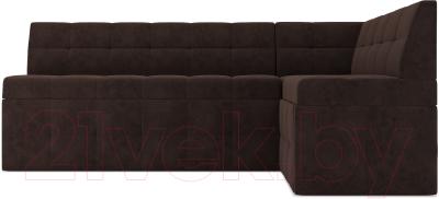 Уголок кухонный мягкий Mebel-Ars Атлантис правый 212x84x135 (велюр молочный шоколад НВ-178 13)