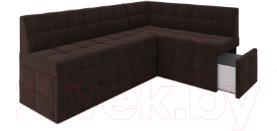 Уголок кухонный мягкий Mebel-Ars Атлантис правый 212x84x135 (велюр молочный шоколад НВ-178 13)