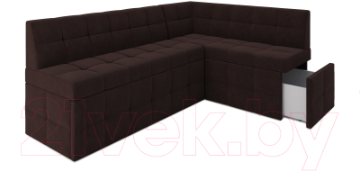 Уголок кухонный мягкий Mebel-Ars Атлантис правый 212x84x135 (велюр шоколад HB-178 16)