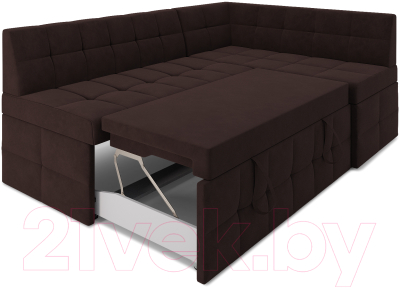 Уголок кухонный мягкий Mebel-Ars Атлантис правый 212x84x135 (велюр шоколад HB-178 16)