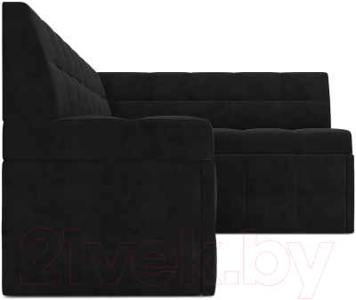 Уголок кухонный мягкий Mebel-Ars Атлантис правый 212x84x135 (велюр черный НВ-178 17)