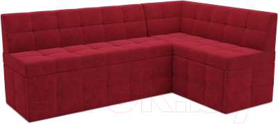 Уголок кухонный мягкий Mebel-Ars Атлантис правый 212x84x135 (кордрой красный) - фото