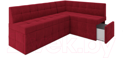 Уголок кухонный мягкий Mebel-Ars Атлантис правый 212x84x135 (кордрой красный)