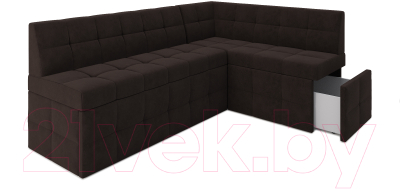 Уголок кухонный мягкий Mebel-Ars Атлантис правый 212x84x135 (кордрой коричневый)