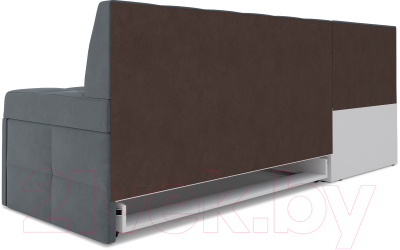 Уголок кухонный мягкий Mebel-Ars Атлантис левый 212x84x135 (велюр серо-синий HB-178 26)