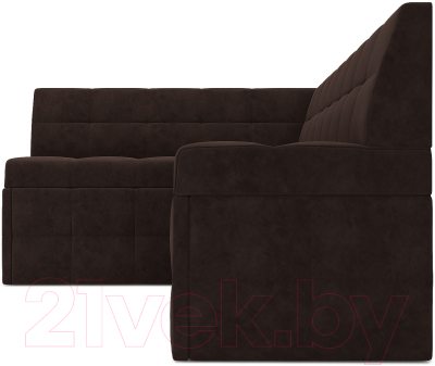 Уголок кухонный мягкий Mebel-Ars Атлантис левый 212x84x135 (велюр молочный шоколад НВ-178 13)