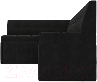 Уголок кухонный мягкий Mebel-Ars Атлантис левый 212x84x135 (велюр черный НВ-178 17)