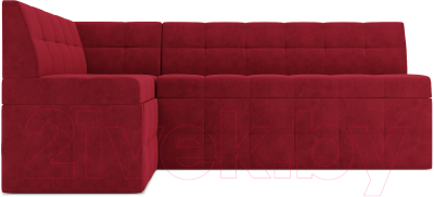 Уголок кухонный мягкий Mebel-Ars Атлантис левый 212x84x135 (кордрой красный)