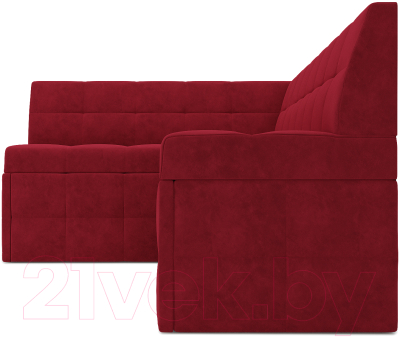 Уголок кухонный мягкий Mebel-Ars Атлантис левый 212x84x135 (кордрой красный)