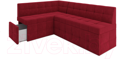 Уголок кухонный мягкий Mebel-Ars Атлантис левый 212x84x135 (кордрой красный)