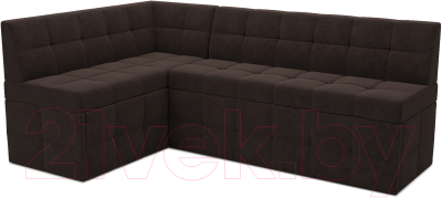 Уголок кухонный мягкий Mebel-Ars Атлантис левый 212x84x135 (кордрой коричневый) - фото