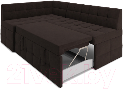 Уголок кухонный мягкий Mebel-Ars Атлантис левый 212x84x135 (кордрой коричневый)