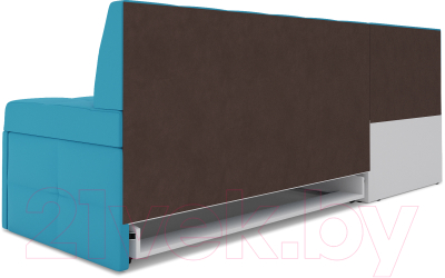 Уголок кухонный мягкий Mebel-Ars Атлантис левый 212x84x135 (синий)