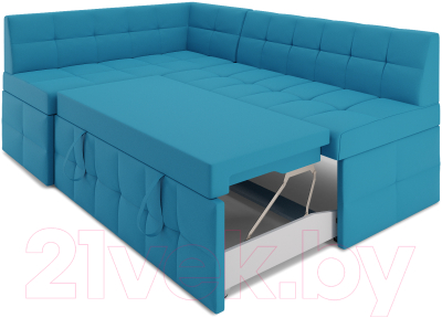 Уголок кухонный мягкий Mebel-Ars Атлантис левый 212x84x135 (синий)