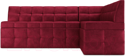 Уголок кухонный мягкий Mebel-Ars Атлантис правый 190x84x120 (бархат красный Star Velvet 3 Dark Red)