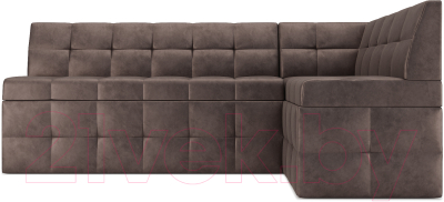 Уголок кухонный мягкий Mebel-Ars Атлантис правый 190x84x120 (серо-шоколадный Star Velvet 60 Cofee)