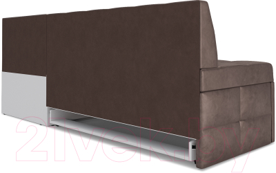 Уголок кухонный мягкий Mebel-Ars Атлантис правый 190x84x120 (серо-шоколадный Star Velvet 60 Cofee)