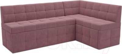 Уголок кухонный мягкий Mebel-Ars Атлантис правый 190x84x120 (велюр пудра НВ-178 18) - фото