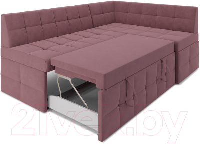 Уголок кухонный мягкий Mebel-Ars Атлантис правый 190x84x120 (велюр пудра НВ-178 18)