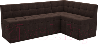 Уголок кухонный мягкий Mebel-Ars Атлантис правый 190x84x120 (велюр молочный шоколад НВ-178 13) - фото