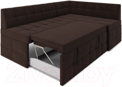 Уголок кухонный мягкий Mebel-Ars Атлантис правый 190x84x120 (велюр молочный шоколад НВ-178 13)