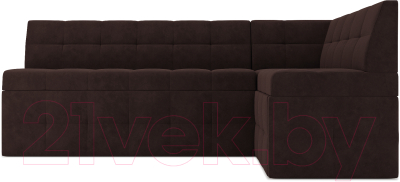 Уголок кухонный мягкий Mebel-Ars Атлантис правый 190x84x120 (велюр шоколад HB-178 16)
