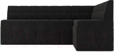 Уголок кухонный мягкий Mebel-Ars Атлантис правый 190x84x120 (велюр черный НВ-178 17)