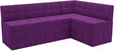 Уголок кухонный мягкий Mebel-Ars Атлантис правый 190x84x120 (фиолетовый) - фото