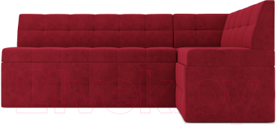 Уголок кухонный мягкий Mebel-Ars Атлантис правый 190x84x120 (кордрой красный)