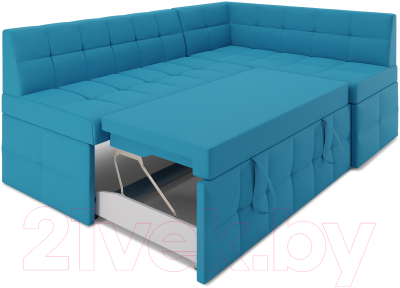 Уголок кухонный мягкий Mebel-Ars Атлантис правый 190x84x120 (синий)