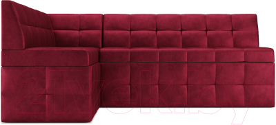 Уголок кухонный мягкий Mebel-Ars Атлантис левый 190x84x120 (бархат красный Star Velvet 3 Dark Red)
